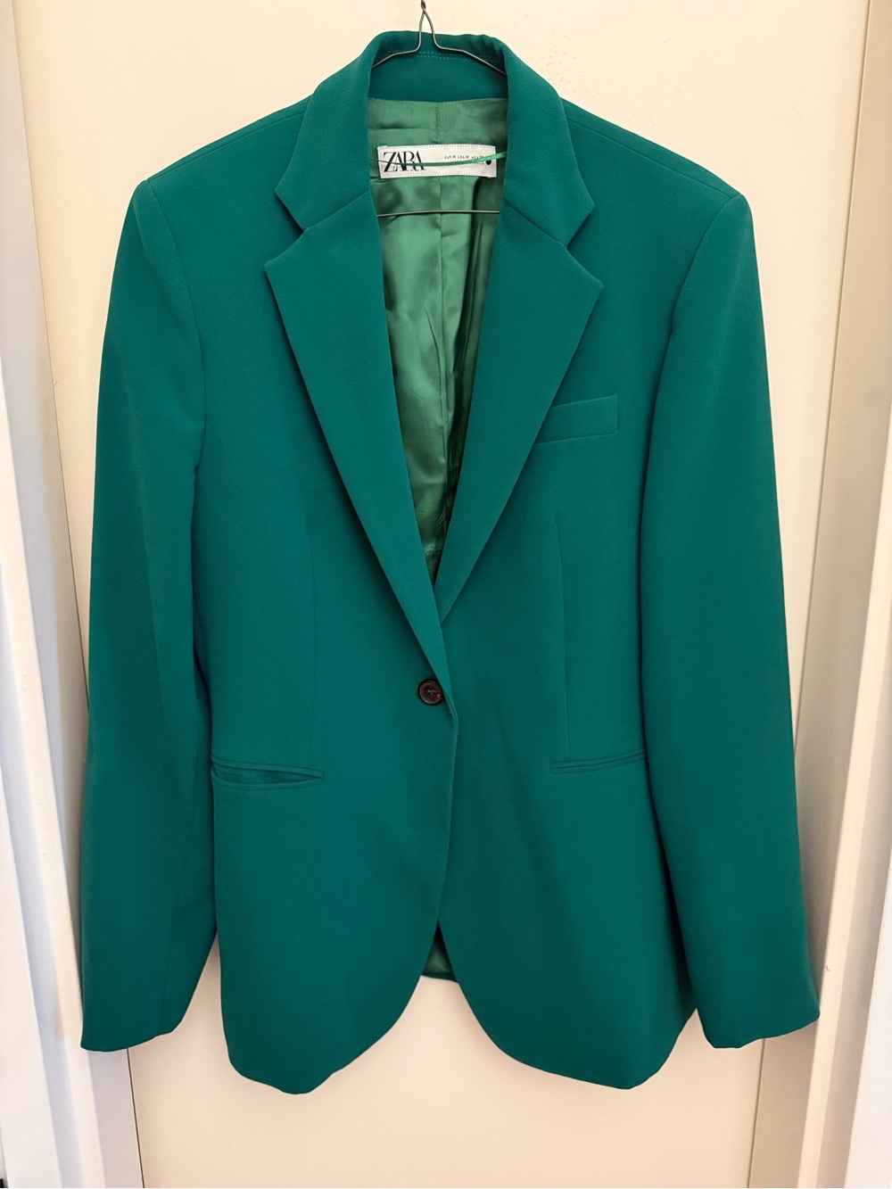 Zara Women’s  Single-Button Dark Green Blazer